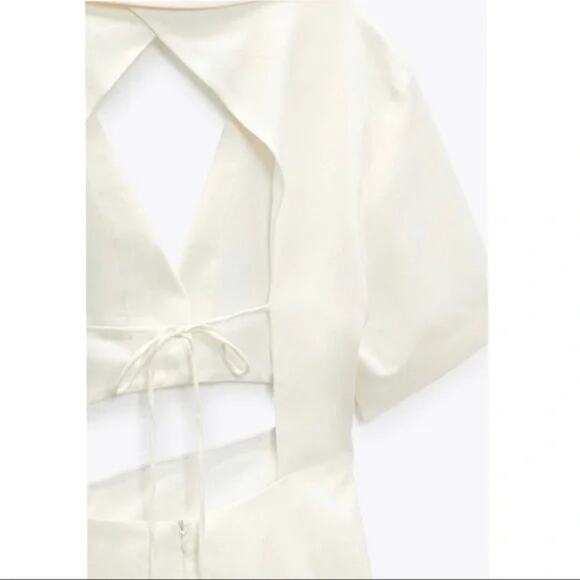 Zara White Cut Out Backless Dress Size Xs NWT - Picture 6 of 8